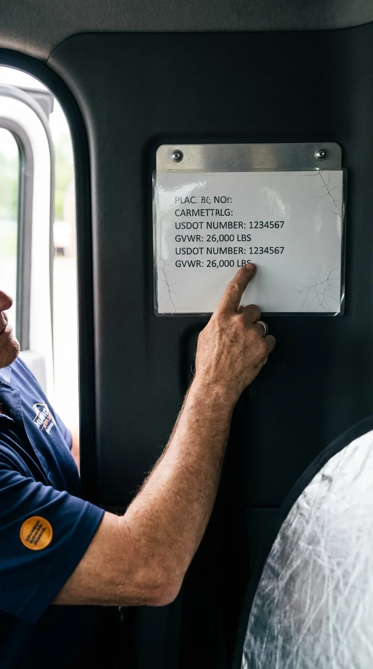 USDOT licensing placard verification in Vienna